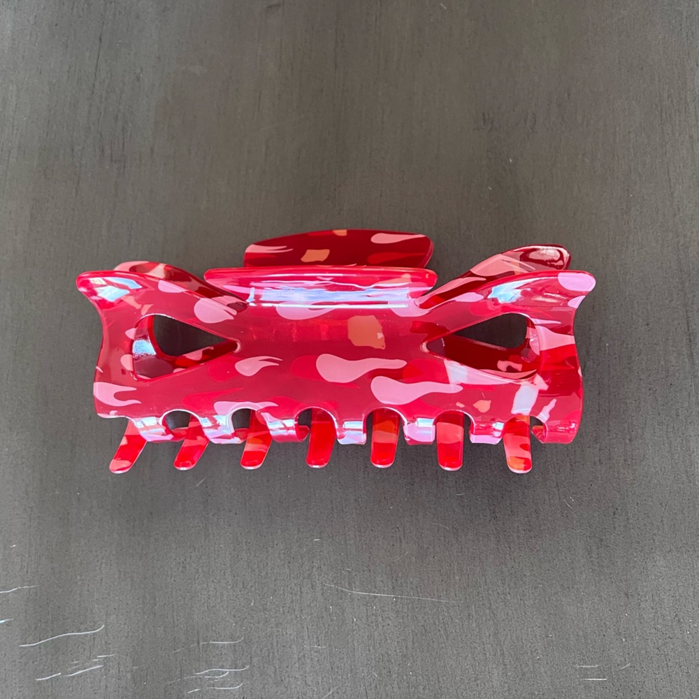 Red Camouflage 5 inch Lobster Hair Claw Clip